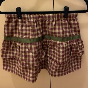 Red and Green Ruffle Skirt